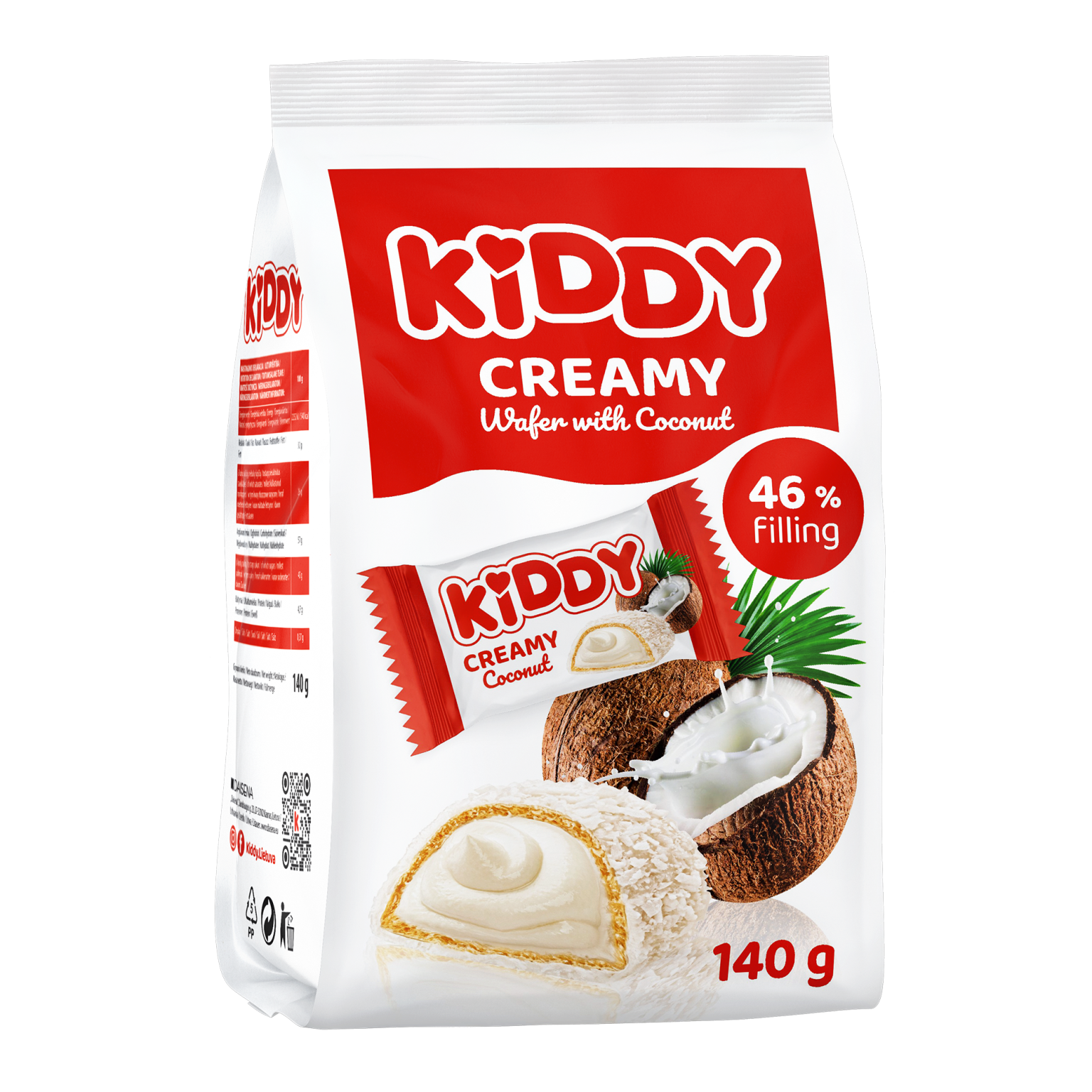 KIDDY WAFERS CREAMY COCONUT 140G